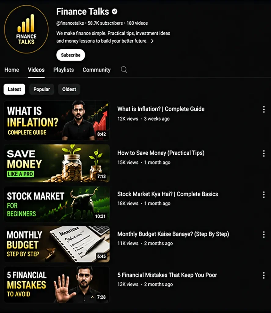 YouTube Channel Management Before Section