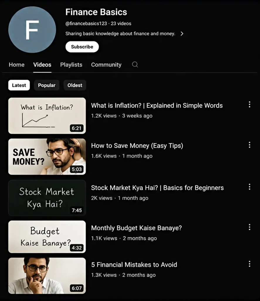 YouTube Channel Management Before Section